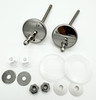 Toilet Seat Fixings Top Fix Hinges Quick Release Stainless Steel Silver 2 Pack
