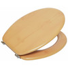 Toilet Seat Pine Effect Natural Moulded Wood Adjustable Hinges Habitat Bathroom
