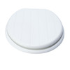 Toilet Seat White Tongue Groove MDF Adjustable Bottom Fix Hinges Bathroom