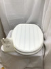 Toilet Seat White Tongue Groove MDF Adjustable Bottom Fix Hinges Bathroom