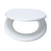 Toilet Seat White Tongue Groove MDF Adjustable Bottom Fix Hinges Bathroom