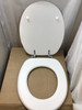 Toilet Seat White Tongue Groove MDF Adjustable Bottom Fix Hinges Bathroom