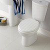 Toilet Seat White Tongue Groove MDF Adjustable Bottom Fix Hinges Bathroom