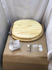 Wooden Toilet Seat Pine Soft Close Solid Wood Adjustable Hinges Bathroom