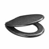 Toilet Seat Black Glitter Soft Slow Close Thermoplastic Adjustable Hinges