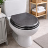 Toilet Seat Black Glitter Soft Slow Close Thermoplastic Adjustable Hinges