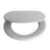 Toilet Seat Grey Plastic Adjustable Hinges Bottom Fix Bathroom WC