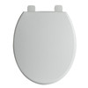 Toilet Seat Grey Plastic Adjustable Hinges Bottom Fix Bathroom WC