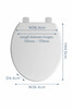 Toilet Seat Grey Plastic Adjustable Hinges Bottom Fix Bathroom WC