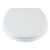 Toilet Seat White Moulded Wood Adjustable Aluminium Hinges Bottom Fix Habitat