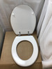 Toilet Seat White Moulded Wood Adjustable Aluminium Hinges Bottom Fix