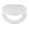 Toilet Seat White Moulded Wood Adjustable Aluminium Hinges Bottom Fix
