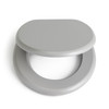 Toilet Seat Grey Pine Wood Soft Close Adjustable Hinges Habitat Bathroom