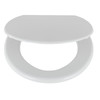 Toilet Seat White Plastic Adjustable Hinges Bottom Fix Bathroom WC Habitat