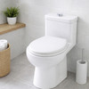 Toilet Seat White Plastic Adjustable Hinges Bottom Fix Bathroom WC Habitat