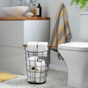 Toilet Roll Storage Basket Black Wire Metal Bathroom Holder Habitat Holds 10 Rolls
