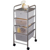 Bathroom Storage Unit 4 Drawer Wheeled Slim White Steel Organiser Habitat