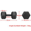 Hex Dumbbells 10kg Pair 20kg Set Vinyl Anti Roll Weights Home Gym Strength