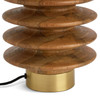 Table Lamp Base Mango Wood Natural Totem Brass E27 Bedside Habitat Emir 20.5cm