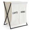 Laundry Bag 52L Double Compartment Light Dark Washing Sorter Canvas Habitat