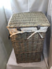 Laundry Basket Grey Willow Wicker Hamper Removable Liner Storage Damaged Lid