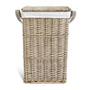 Laundry Basket Grey Willow Wicker Hamper Removable Liner Storage Damaged Lid
