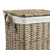 Laundry Basket Grey Willow Wicker Hamper Removable Liner Storage Damaged Lid