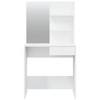 Dressing Table With Mirror High Gloss White Drawer Shelves Makeup Vanity vidaXL