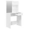Dressing Table With Mirror High Gloss White Drawer Shelves Makeup Vanity vidaXL