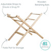 Moses Basket Stand Wooden Folding Natural Pine Baby Bedside Clair de Lune