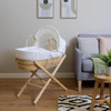 Moses Basket Stand Wooden Folding Natural Pine Baby Bedside Clair de Lune