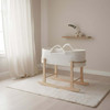 Moses Basket With Rocking Stand Mattress Crochet Baby Bed Clair De Lune Natural