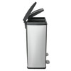 Recycling Bin 55L Dual Compartment Stainless Steel Pedal Kitchen Bin Habitat