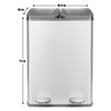 Recycling Bin 55L Dual Compartment Stainless Steel Pedal Kitchen Bin Habitat