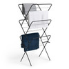 Clothes Airer 14m 3 Tier Indoor Folding Laundry Dryer Black Steel Habitat