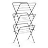Clothes Airer 14m 3 Tier Indoor Folding Laundry Dryer Black Steel Habitat