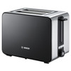 2 Slice Toaster 1050W Black 7 Browning Defrost Reheat Bosch TAT7203GB Styline