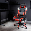Gaming Chair Red Faux Leather Adjustable Swivel Office PC X Rocker Agility Esport