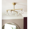Ceiling Light 4 Light Flush Brushed Brass Opal Glass G9 Modern Chuck Habitat