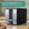 2 Slice Toaster 1050W Black Stainless Steel Bosch TAT7203GB