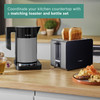 2 Slice Toaster 1050W Black Stainless Steel Bosch TAT7203GB