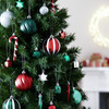 Christmas Baubles Red Silver Mixed Shapes Argos Home