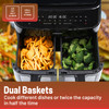 Dual Basket Air Fryer 9L 2600W Cookworks KDF 5577DTW