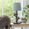 Argos catalogue image 12 of 12: Bird Table Lamp Base Habitat Moorlands Brown Decorative Wren No Shade. Manufacturer image shows the complete lamp. Actual sale excludes the lampshade.