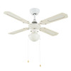 Argos catalogue image 2 of 7: Ceiling Fan With Light Habitat Schoolhouse White 132cm Pull Chain.
