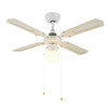 Argos catalogue image 6 of 7: Ceiling Fan With Light Habitat Schoolhouse White 132cm Pull Chain.