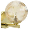 Argos catalogue image 3 of 3: Wall Light Habitat Ribbed Glass Globe Champagne Brass Finish.