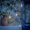 Argos catalogue image 1 of 4: Solar Hanging Lightbulbs Habitat Warm White Outdoor Pack of Three. Manufacturer image may show four lights. Actual sale includes only THREE.