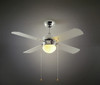 Ceiling Fan With Light Chrome Grey Four Blade Pull Chain 107cm Diameter - catalogue product image 2