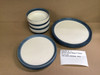 Blue Artisan Stripe Dinner Set Stoneware Habitat 11 Piece